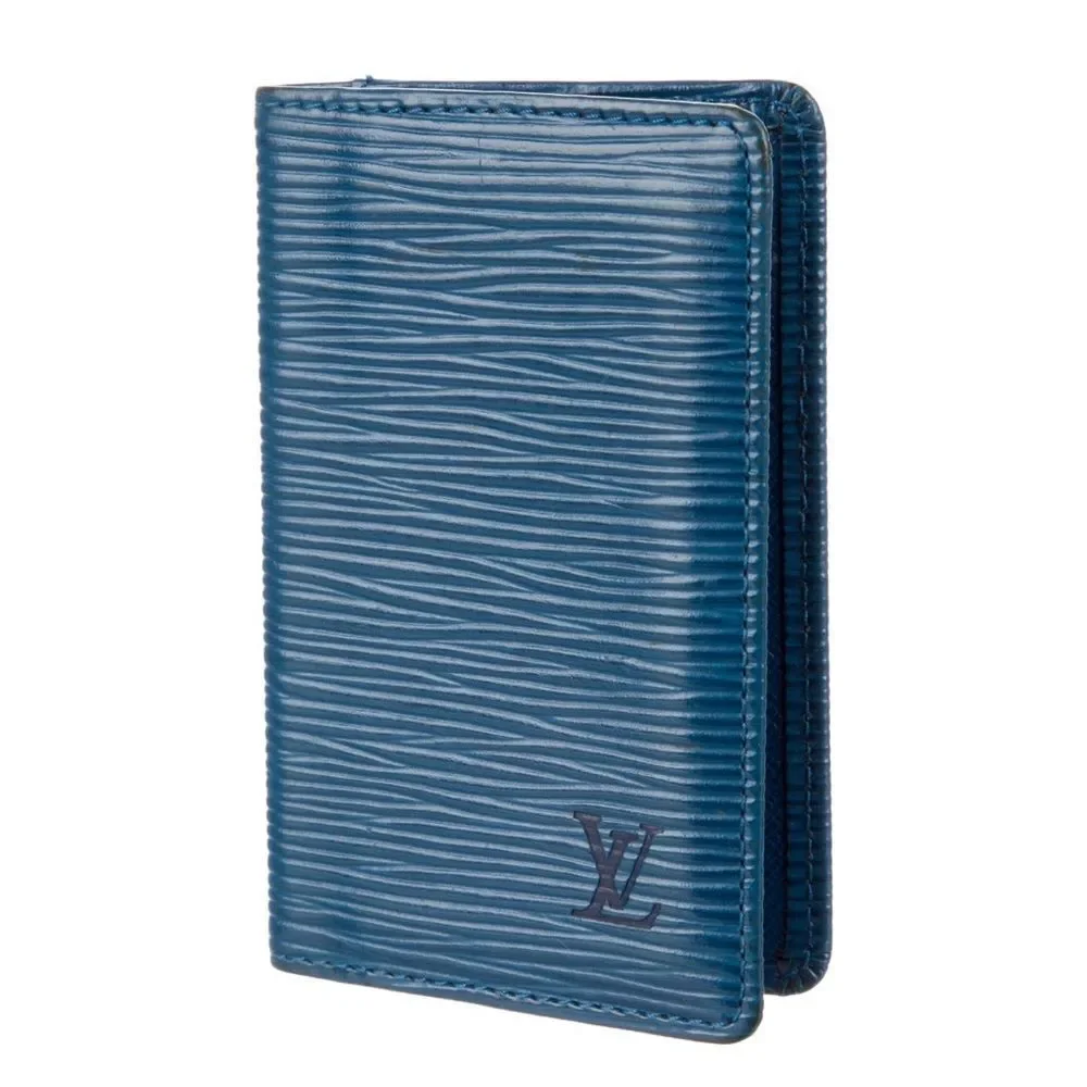VTG Louis Vuitton Blue Epi Card Case Wallet 90’s